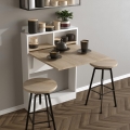 Skládací stolek BRACKED 70x15 cm 70x71cm bílá/hnědá