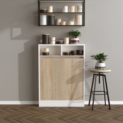 Skládací stolek BRACKED 70x15 cm 70x71cm bílá/hnědá