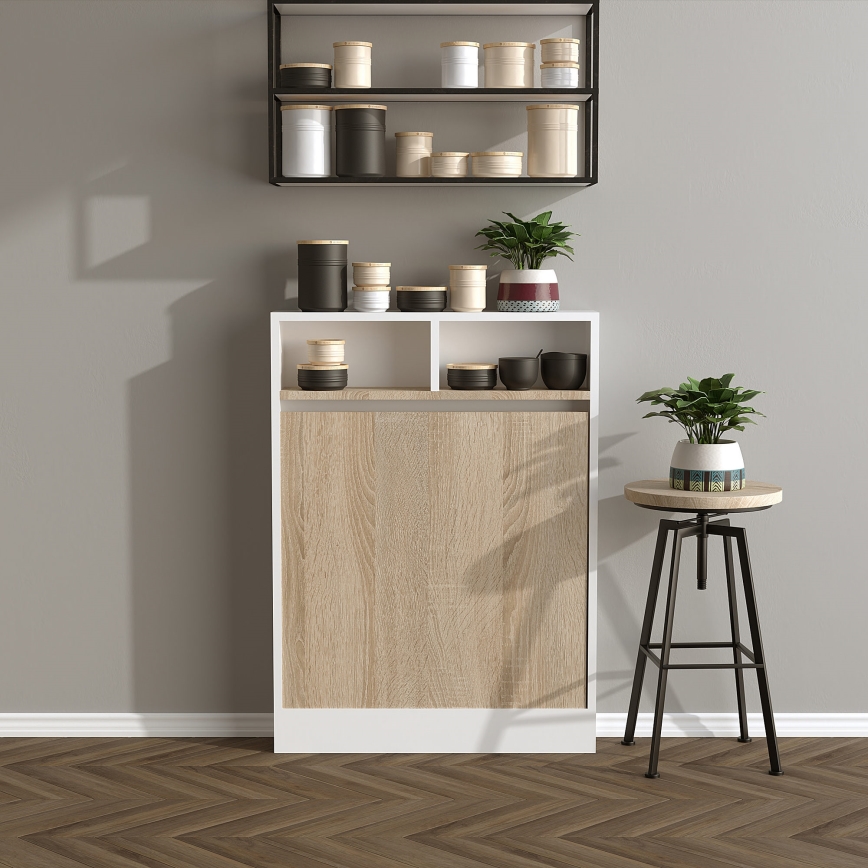 Skládací stolek BRACKED 70x15 cm 70x71cm bílá/hnědá