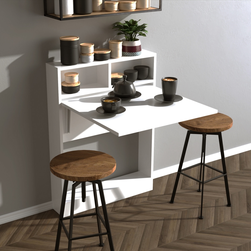 Skládací stolek BRACKED 96x70 cm bílá