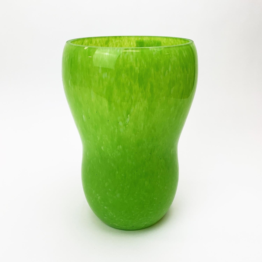 Skleněná váza 23 cm zelená
