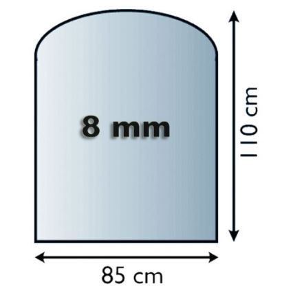 Sklo pod kamna 1100x850x8 mm půloblouk