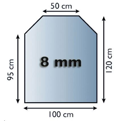 Sklo pod kamna 1200x1000x8 mm