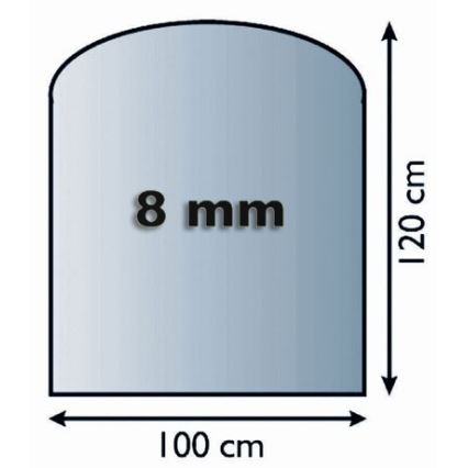 Sklo pod kamna 1200x1000x8 mm půloblouk