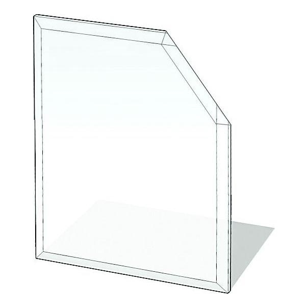 Sklo pod kamna 1250x1250x8 mm zkosený čtverec
