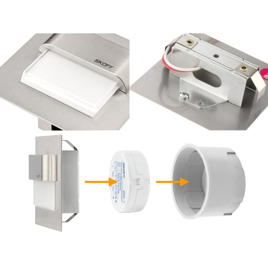 LED TANGO 0,8W/10V hliník/bílá nástěnné svítidlo