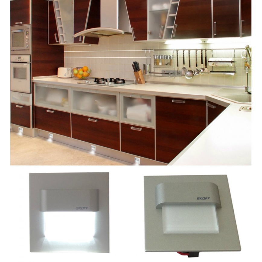 LED TANGO 0,8W/10V hliník/bílá nástěnné svítidlo