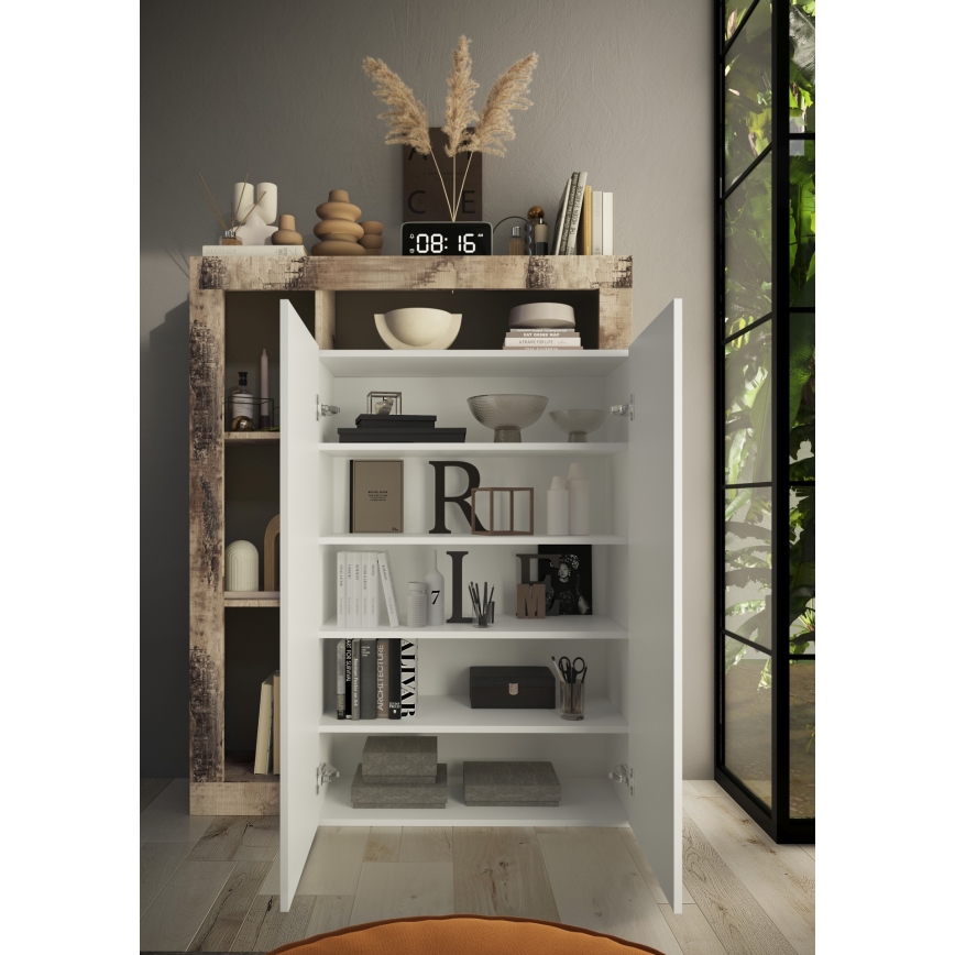 Skříň LENOR bílá/javor