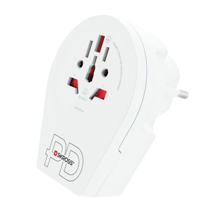 Cestovní adaptér Europe USB C20PD pro cizince v ČR, USB-C 20W typ E/F