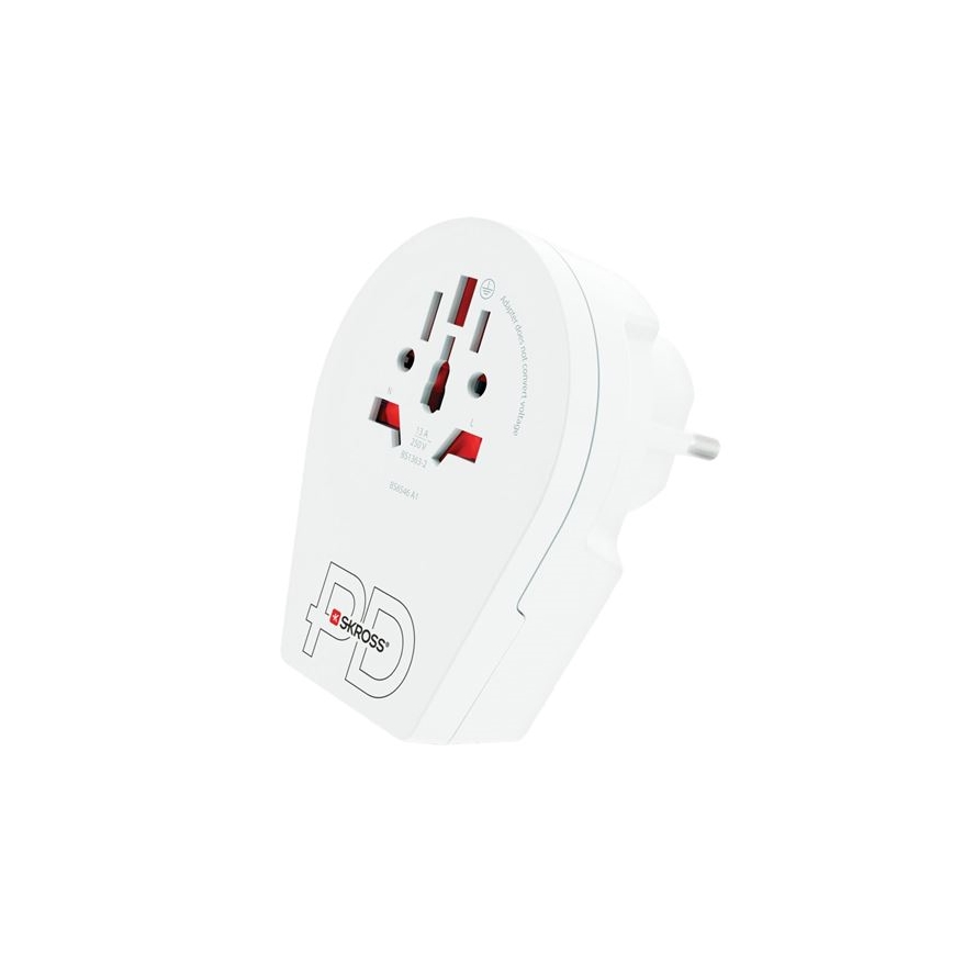 Cestovní adaptér Europe USB C20PD pro cizince v ČR, USB-C 20W typ E/F