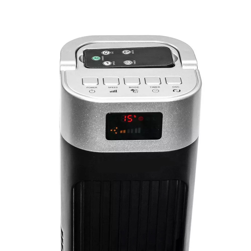 Sloupový ventilátor s ukazatelem teploty s dálkovým ovládáním 55W/230V