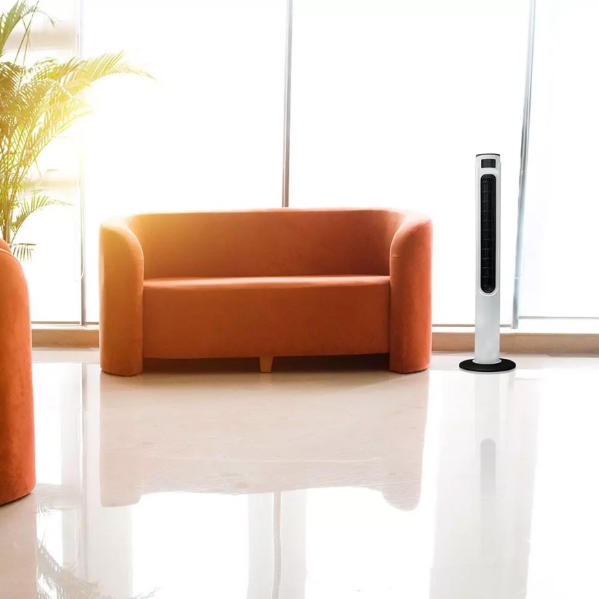 Sloupový ventilátor s ukazatelem teploty s dálkovým ovládáním 55W/230V