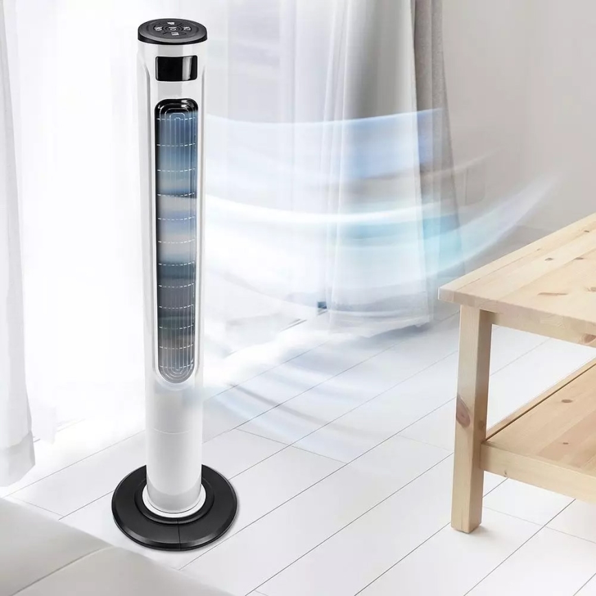 Sloupový ventilátor s ukazatelem teploty s dálkovým ovládáním 55W/230V