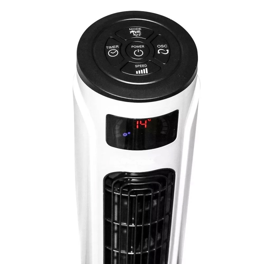 Sloupový ventilátor s ukazatelem teploty s dálkovým ovládáním 55W/230V