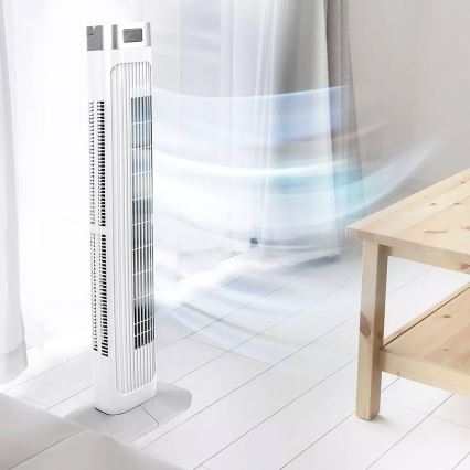 Sloupový ventilátor s ukazatelem teploty s dálkovým ovládáním 55W/230V