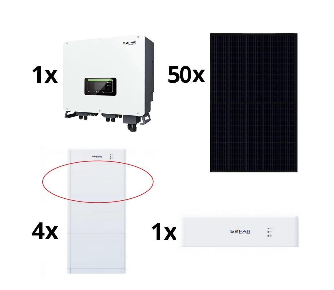 SOFAR SOLAR Sol. ses. SOFAR Solar-20kWp RISEN Full Black+20kW SOLAX měnič 3f+20 kWh baterie B3545