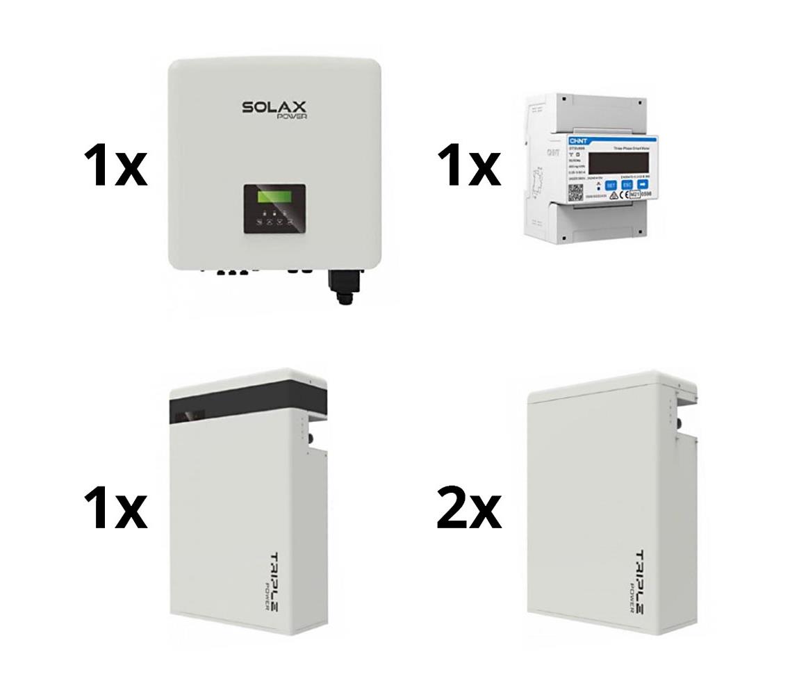 SolaX Power Sol. sestava: 10kW SOLAX měnič 3f + 17,4kWh TRIPLE Power baterie + elektroměr 3f 