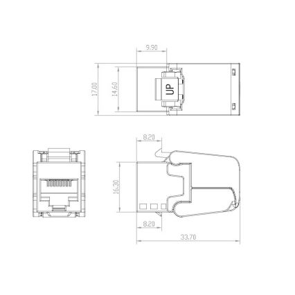 Solarix - Samořezný keystone CAT5E UTP