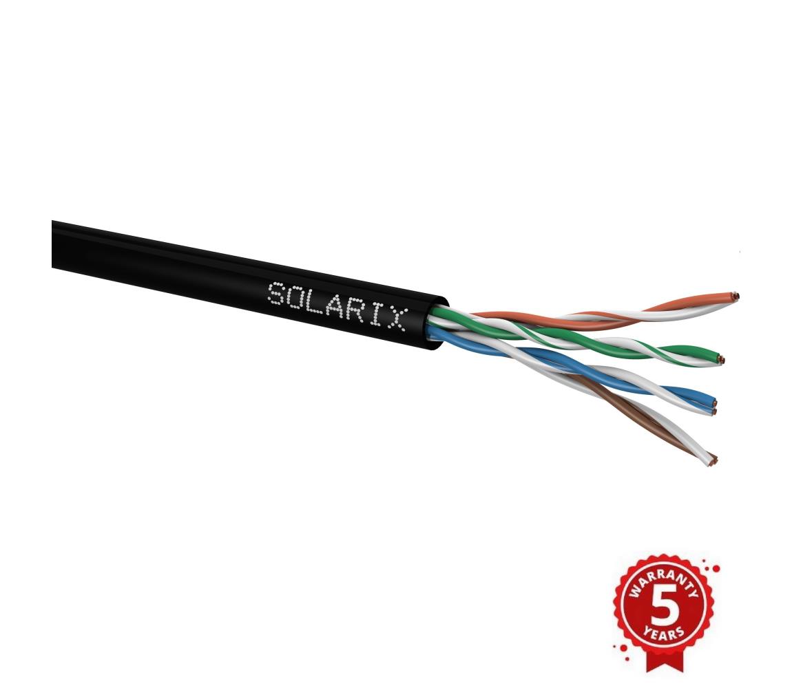 Solarix SXKD-5E-UTP-PE venkovní UTP, Cat5E, drát, PE, box, 100m