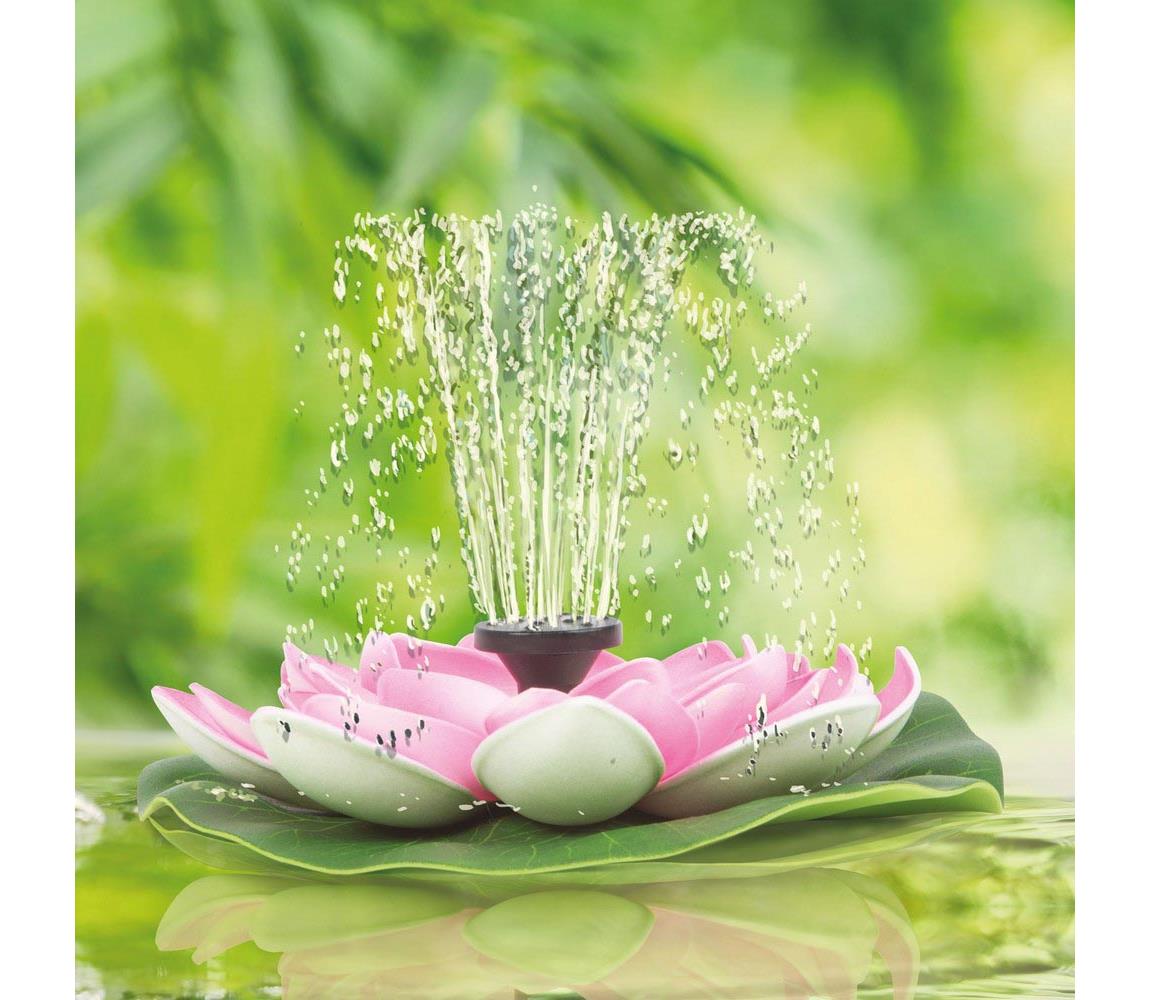 GARDEN OF EDEN Solární fontána 1,4W/7V růžový leknín LC3435