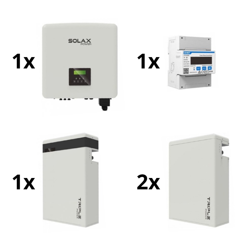 Solární sestava: 10kW SOLAX měnič 3f + 17,4 kWh TRIPLE Power baterie V2 + elektroměr 3f