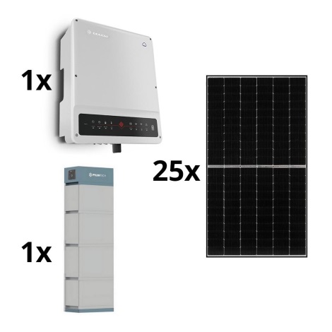 Solární sestava GOODWE - 10kWp JINKO + 10kW GOODWE hybridní měnič 3f + 14,2 kWh baterie PYLONTECH H2