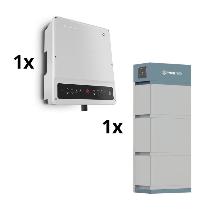 Solární sestava GOODWE - 8kW GOODWE hybridní měnič 3f + 10,65 kWh baterie PYLONTECH H2