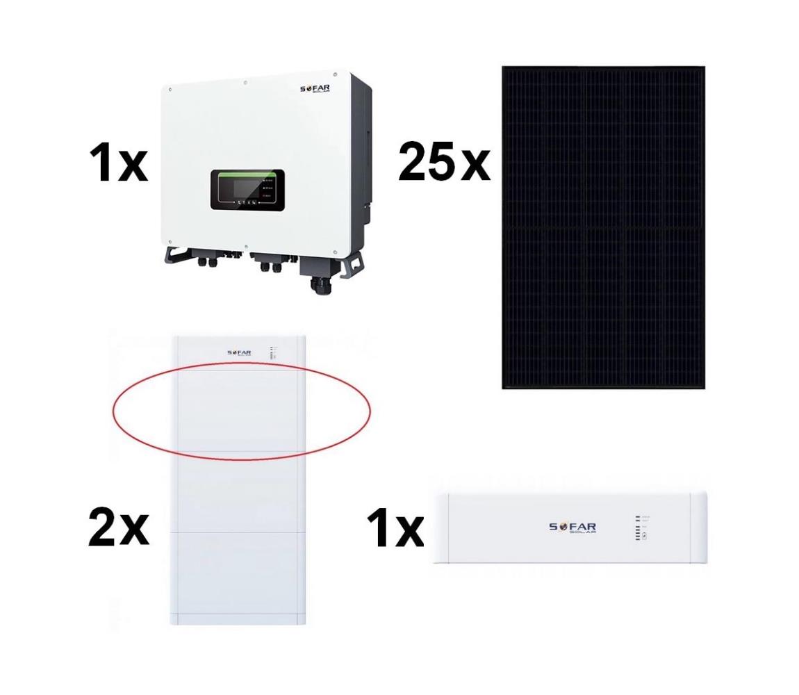 SOFAR SOLAR Solární sestava SOFAR Solar-10kWp JINKO+10kW hybridní měnič 3f+10,24 kWh baterie TI9995-25ksA