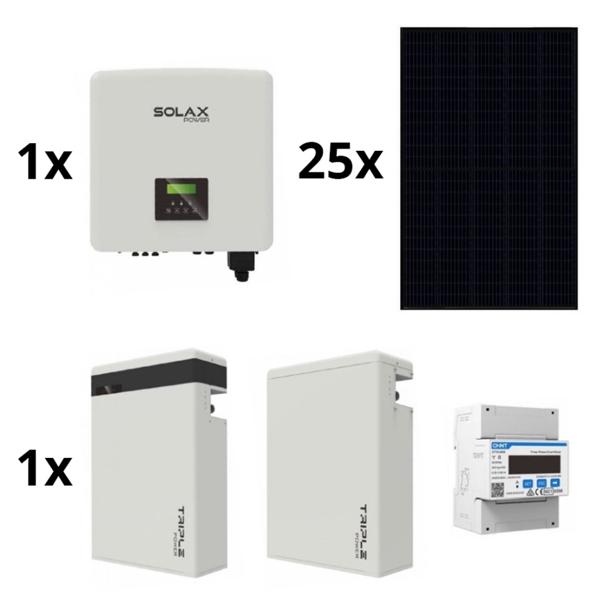 Solární sestava: SOLAX Power - 10kWp RISEN Full Black + 10kW SOLAX měnič 3f + 11,6 kWh baterie V2