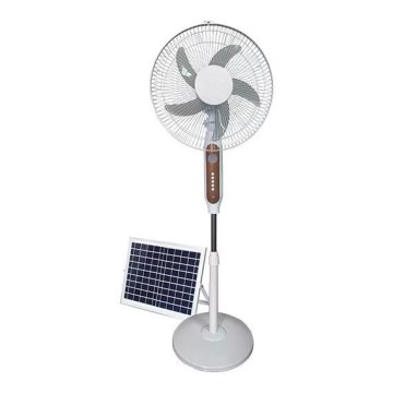 Solární stojanový ventilátor 15W/4V/230V 120 cm bílá