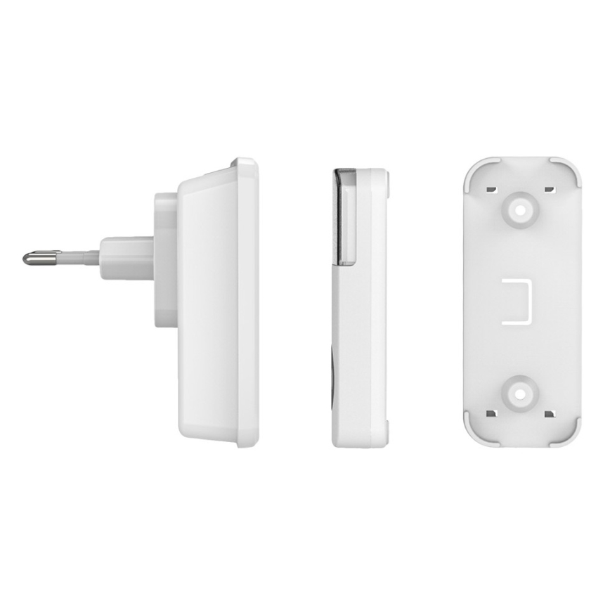 Bezdrátový zvonek do zásuvky 230V IP56 bílá