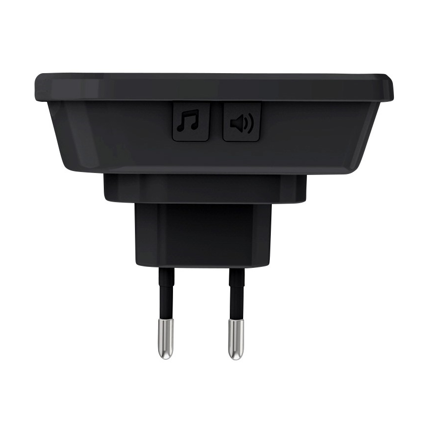 Bezdrátový zvonek do zásuvky 230V IP56 černá