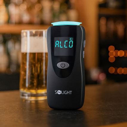 Profesionální bezkontaktní alkohol tester Fuel Cell, 0,0 - 5,0‰ BAC citlivost 0,08‰ 3xAA