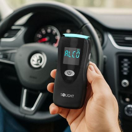 Profesionální bezkontaktní alkohol tester Fuel Cell, 0,0 - 5,0‰ BAC citlivost 0,08‰ 3xAA