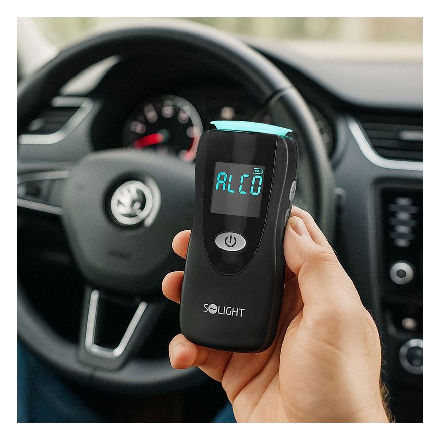 Profesionální bezkontaktní alkohol tester Fuel Cell, 0,0 - 5,0‰ BAC citlivost 0,08‰ 3xAA
