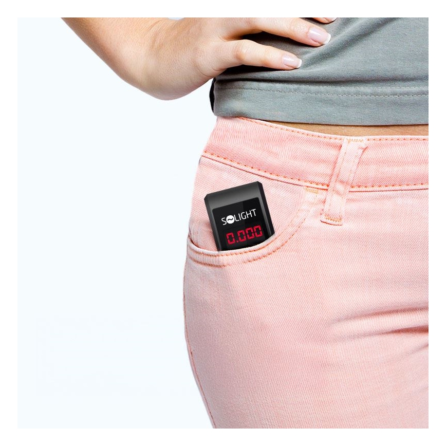 Nabíjecí alkohol tester mini Fuel Cell, 0,0 - 5,0‰ BAC citlivost 0,08‰ 5V