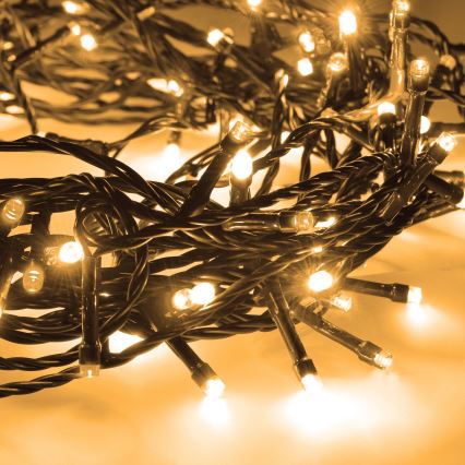 LED Venkovní  řetěz 200xLED/8 funkcí 15m IP44 teplá bílá