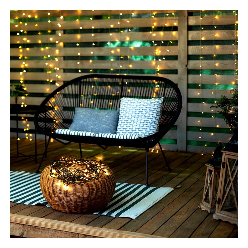 LED Venkovní vánoční řetěz 200xLED/8 funkcí 15m IP44 teplá bílá