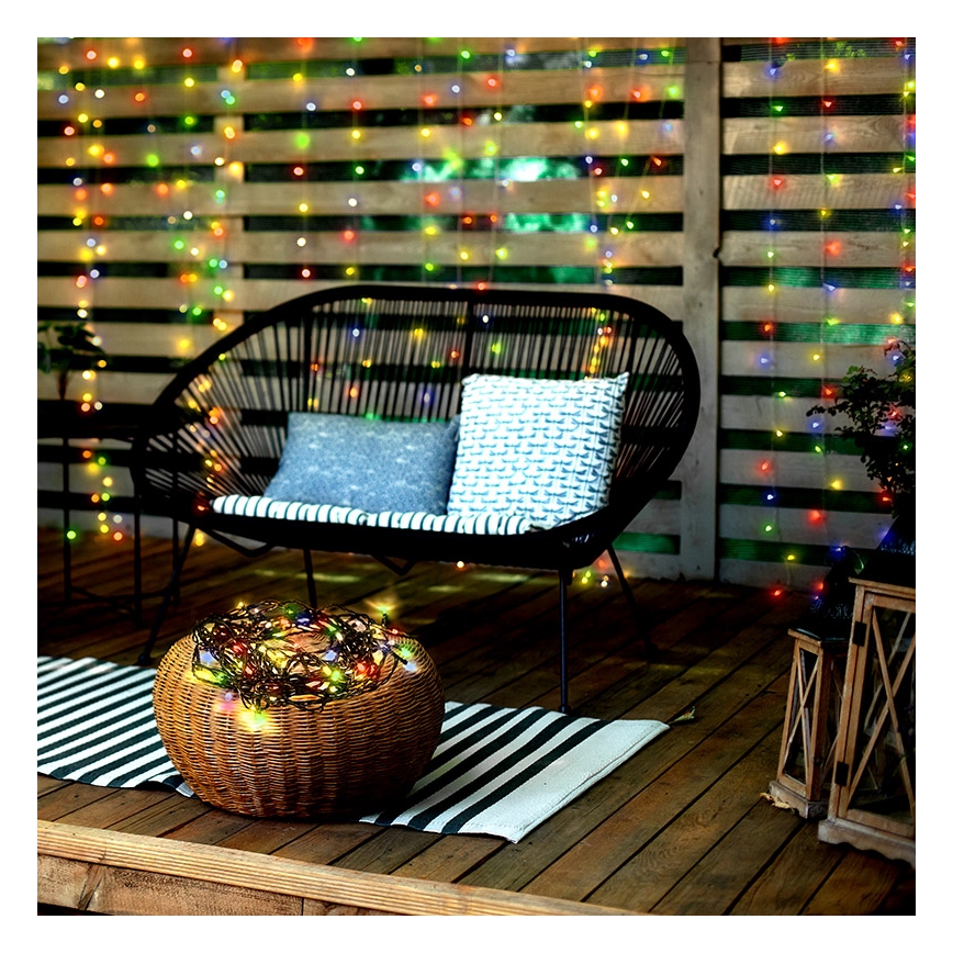 LED Venkovní vánoční řetěz 100xLED/8 funkcí IP44 13m multicolor
