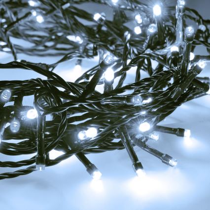 LED Venkovní  řetěz 100xLED/8 funkcí 13m IP44 studená bílá