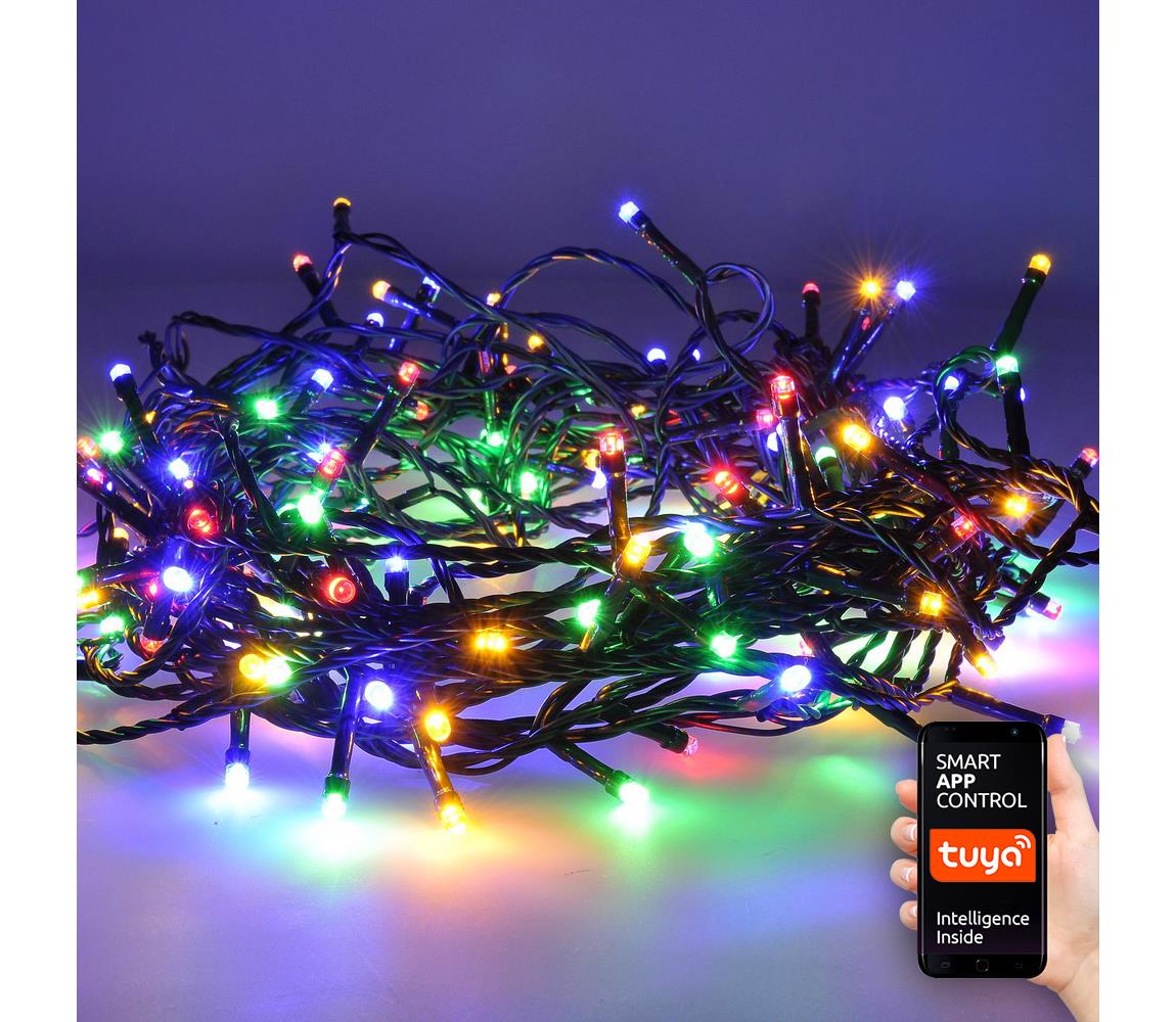 Solight LED WIFI smart venkovní vánoční řetěz, 400 LED, 20m, přívod 5m, teplá bílá + vícebarevný Solight 1v13-WIFI