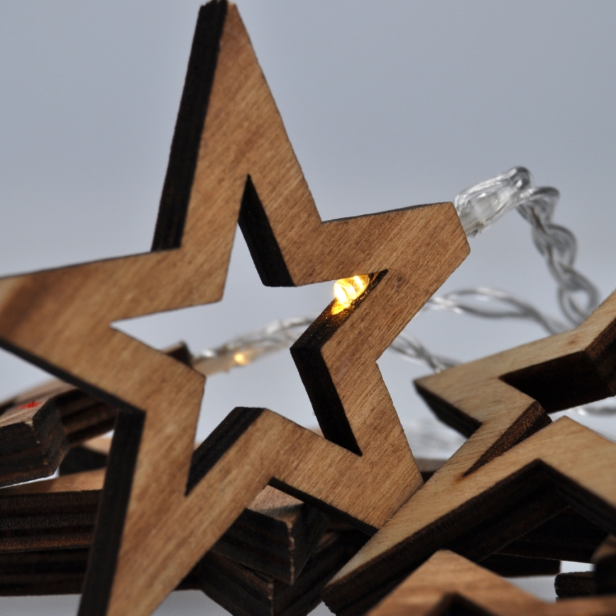 LED  řetěz 10xLED/2xAA 1m teplá bílá