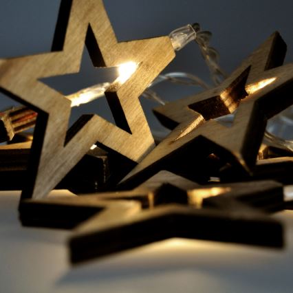 LED  řetěz 10xLED/2xAA 1m teplá bílá