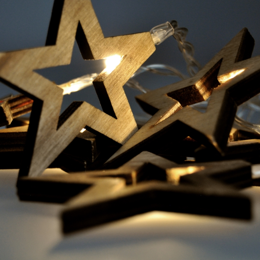 LED  řetěz 10xLED/2xAA 1m teplá bílá