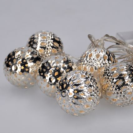 LED  řetěz 10xLED/2xAA 1m teplá bílá