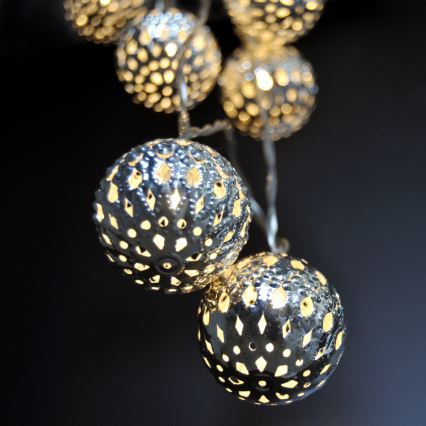 LED  řetěz 10xLED/2xAA 1m teplá bílá