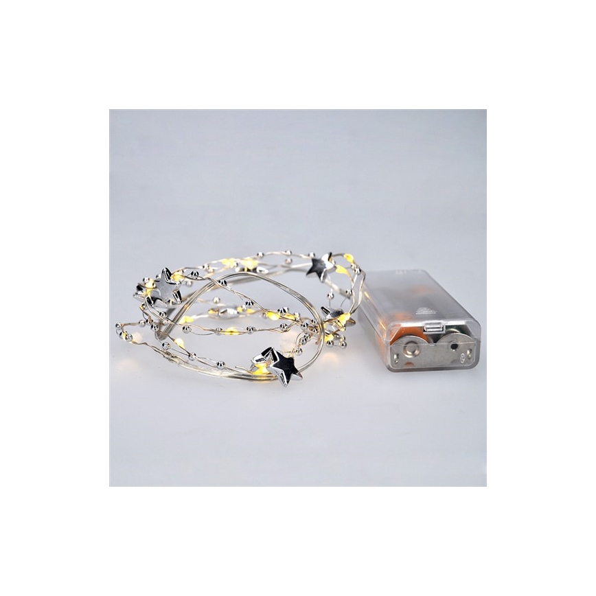 LED Vánoční řetěz 1 m 20xLED/2xAA