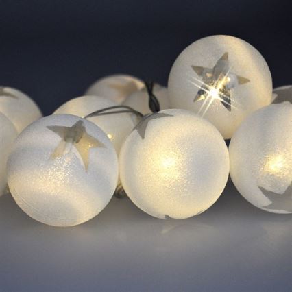 LED  řetěz koule 10xLED 1m teplá bílá