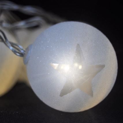 LED  řetěz koule 10xLED 1m teplá bílá