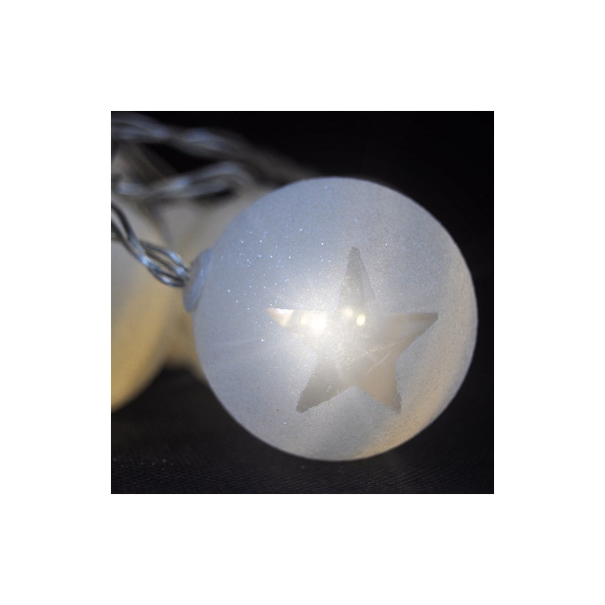 LED  řetěz koule 10xLED 1m teplá bílá